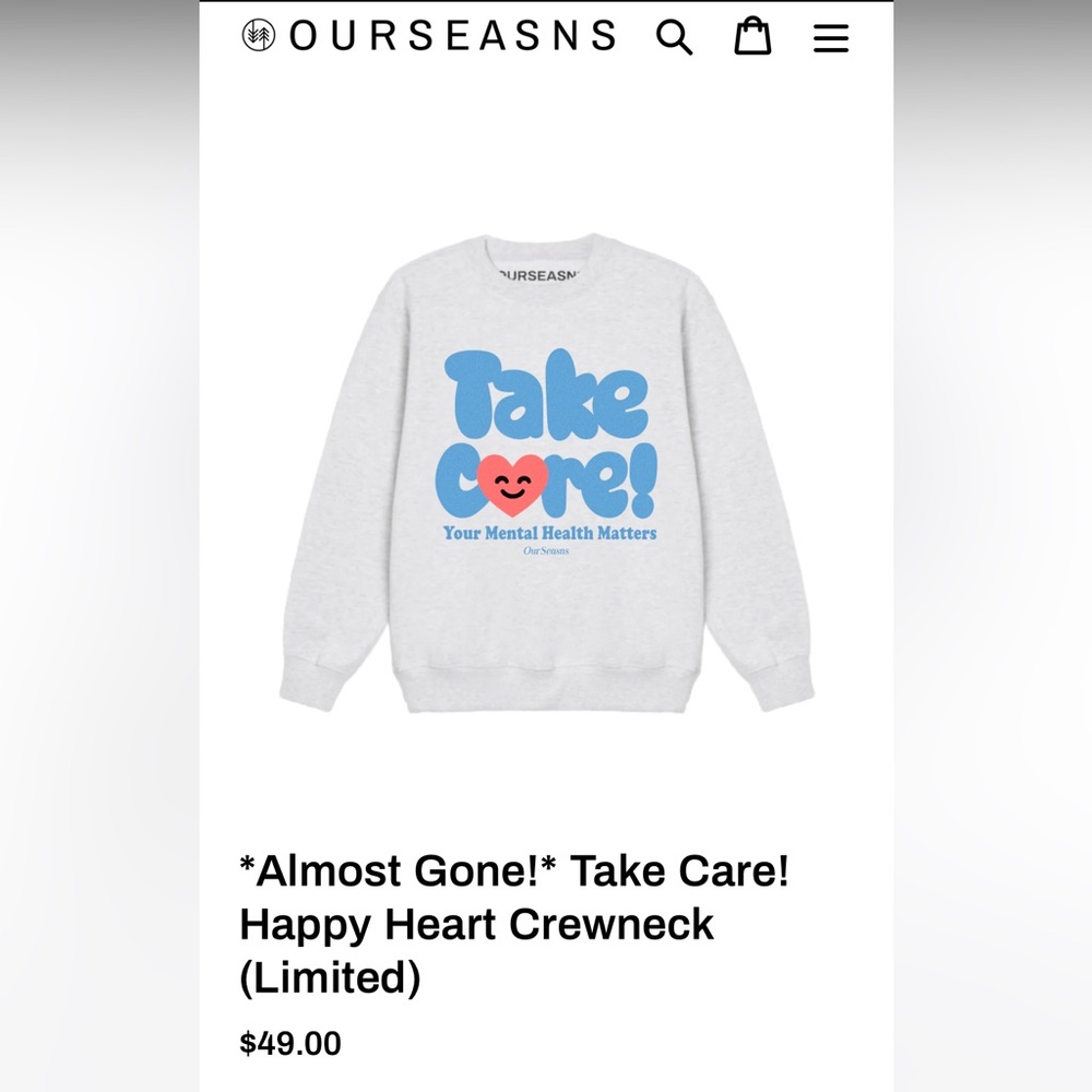 Ourseasns grey limited crewneck